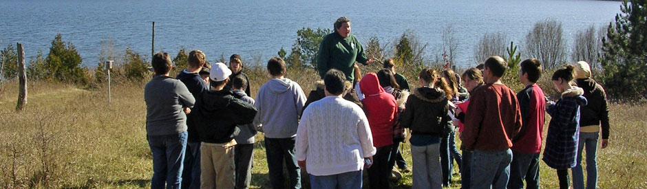 Group enjoying an outdoor education program at Guelph Lake