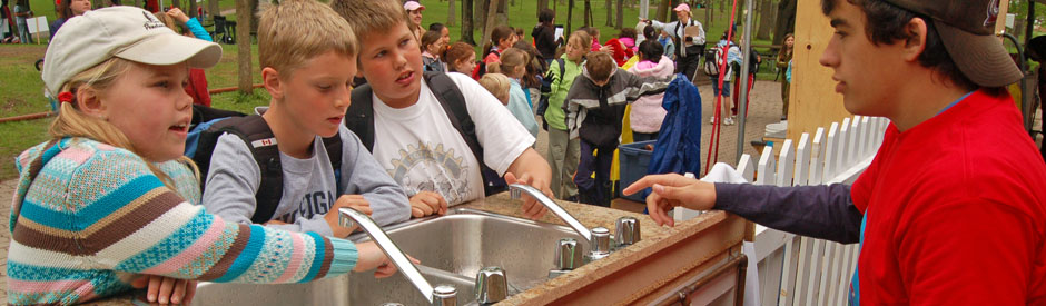 Children learn about water at the water festival