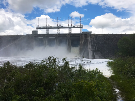 Shand Dam at 60 cubic metres per second